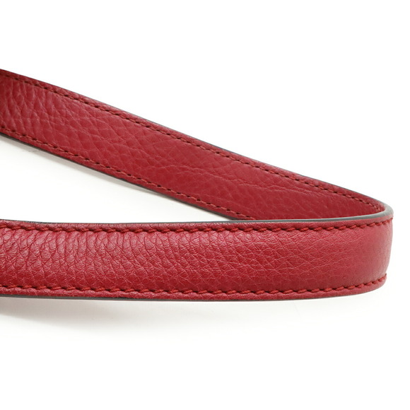 GUCCI Authentic Red Leather Bamboo Shoulder Bag - Picture 6 of 10